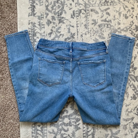 OLD NAVY | Medium Wash High Rise Distressed Faded Button Fly Jeans - Picture 5 of 6